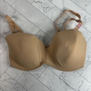NWT Cacique Lane Bryant Womens Bra Tan Boost Multi-way Strapless UNDERWIRE 38DDD